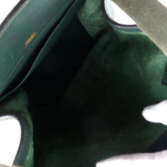 HERMES Sherpa PM Backpack Daypack vintage Green leather unisex - Picture 5 of 13